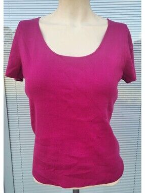 Lafayette 148 New York Women Pink Short Sleeve Top M